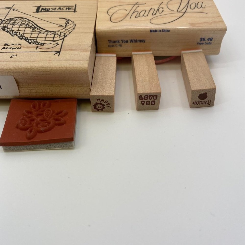 LOT OF RUBBER WOODEN STAMPS - Picture 3 of 13